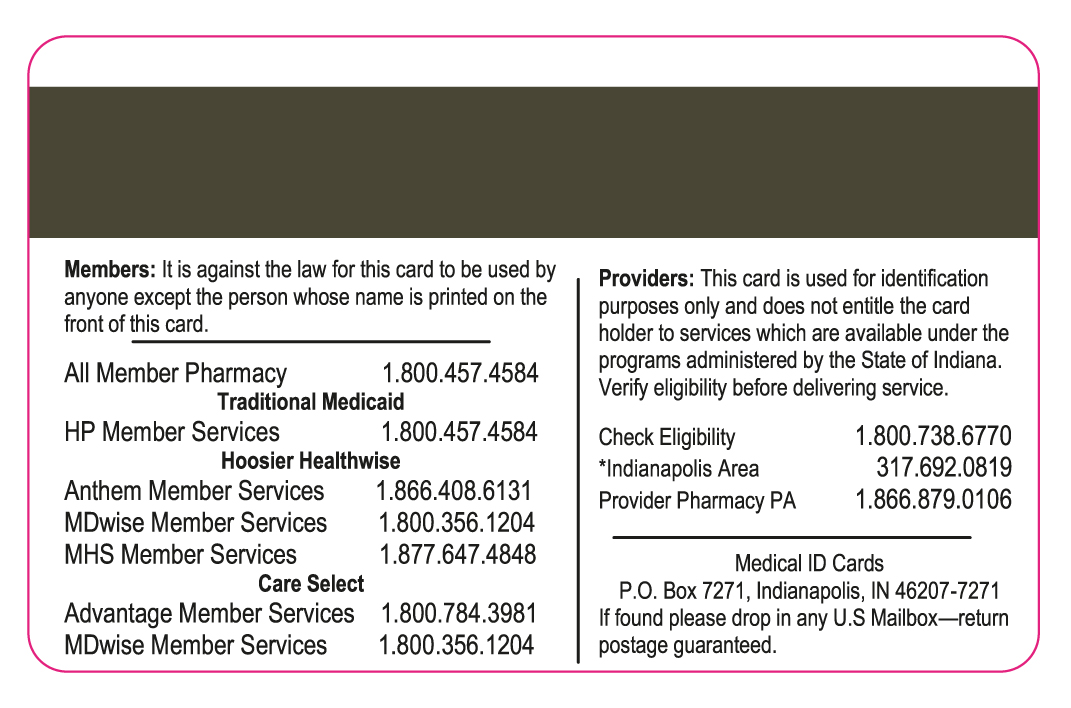 front of Hoosier Healthwise card